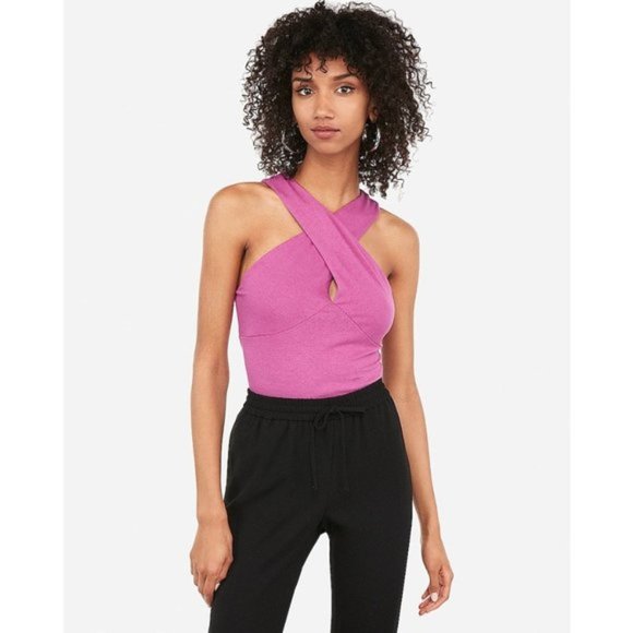 Express Tops - NWT Express Cross Halter Tank S